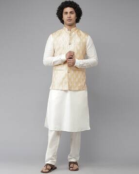 see designs Men Geometric Woven Slim Fit Nehru Jacket-picture-32