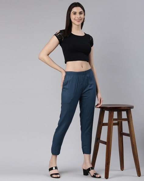 Light Blue Ladies Cigarette Pants at Rs 210/piece | New Items in Surat |  ID: 23941359991