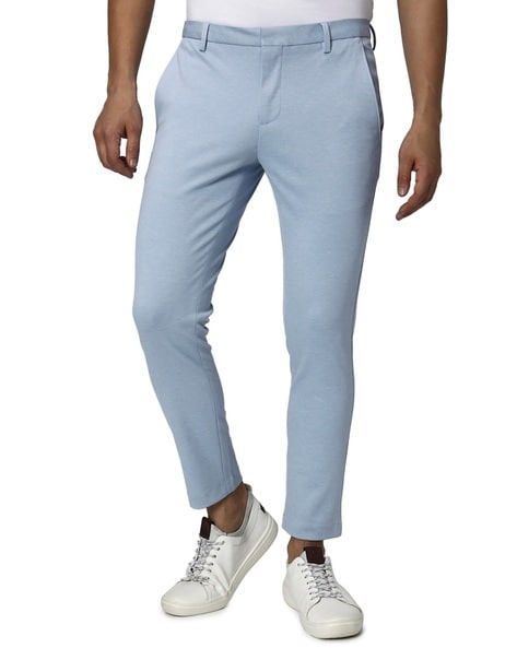 Buy Mufti Men White Solid Regular Fit Cuffed Trousers - Trousers for Men  1718195 | Myntra
