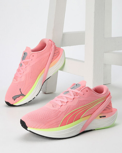 Puma pink running outlet shoes