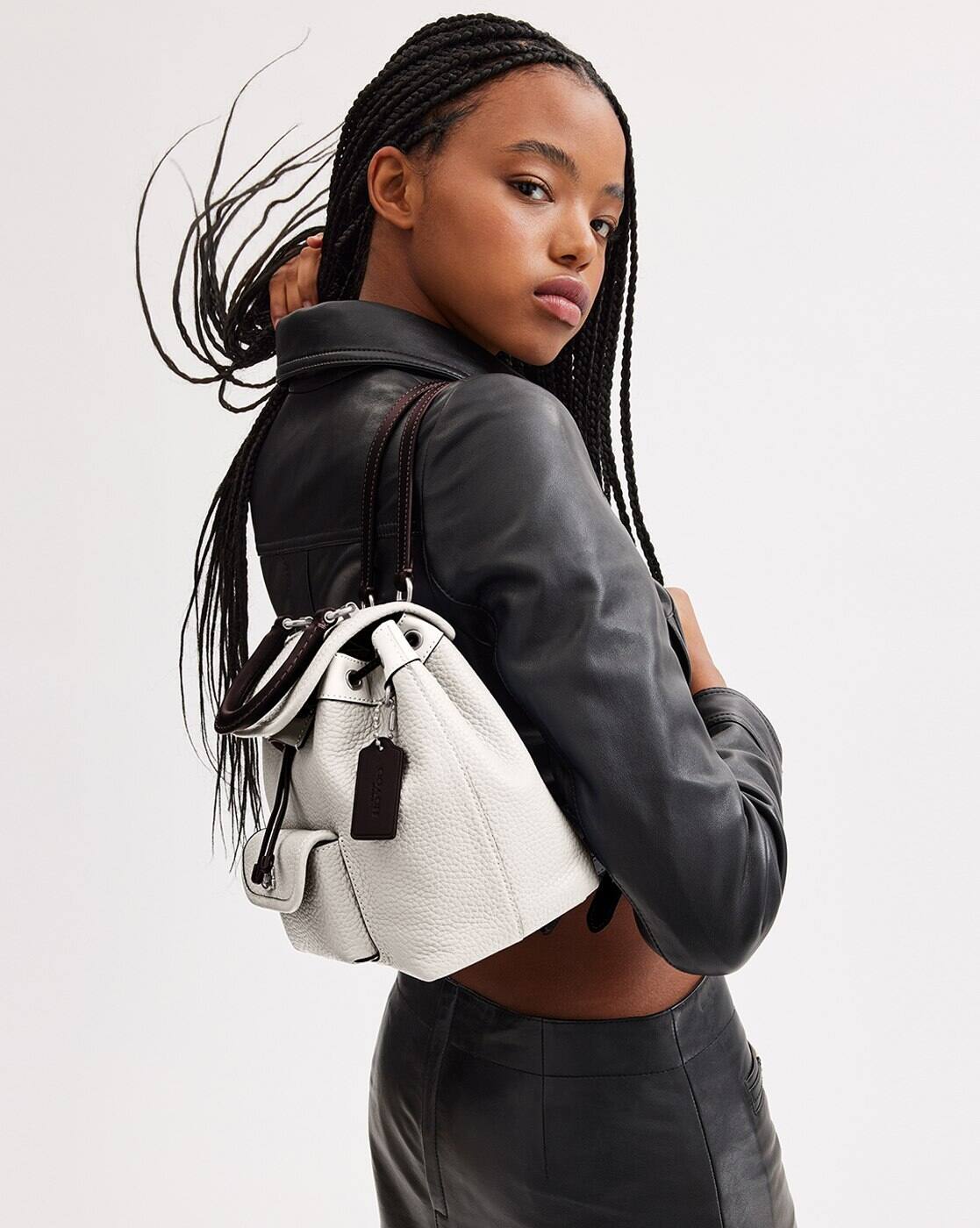 Buy Coach Riya 21 In Colourblock Backpack | White & Black Color