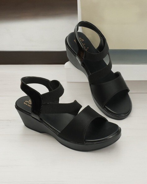 Comfy cheap black wedges