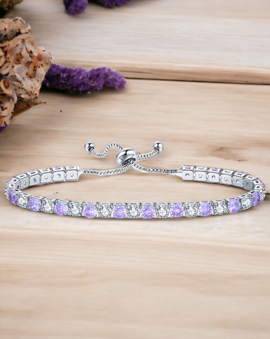 Deep Purple AMETHYST BRACELET in a Gift Box