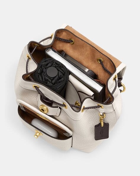 Buy Coach Riya 21 In Colourblock Backpack | White & Black Color