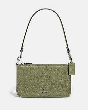 バッグ Coach Optic signature Soft Clip Pouch Clip On Pouch In Signature Canvas