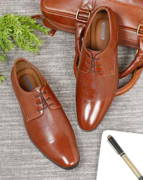 Kosher Round-Toe Lace-Up Formal Shoes