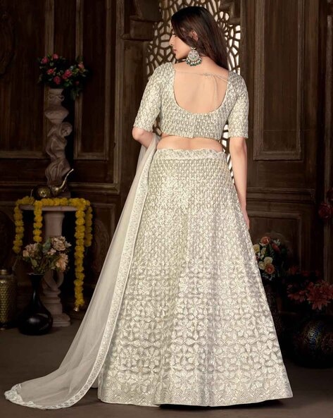 Buy Porcelain White & Gold Lehenga Set Online for Women by RENEE LABEL -  4277540