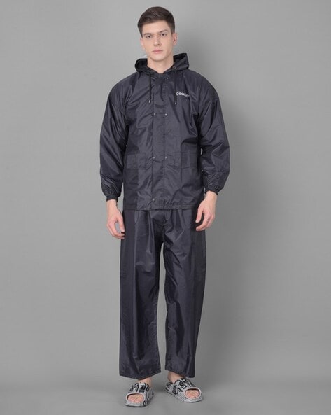 JCB Mens Rain Jacket Trousers Waterproof Black Heavyduty 2 Piece Rain Suit  Size | eBay