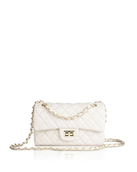 White quilted bag online chain