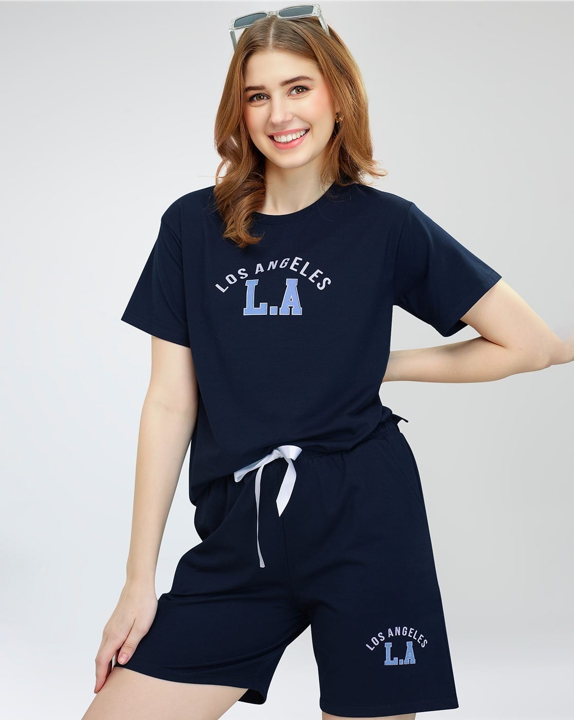 Buy Navy blue Night&LoungeWearSets for Women by ZEYO Online