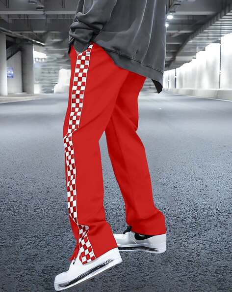 Panelled track pants best sale with elasticated drawstring waist