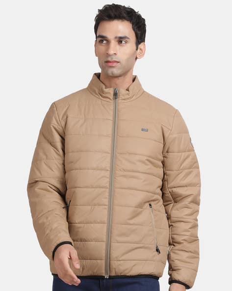 Buy T-Base Men Regular Fit Zip-Front Puf Online | Ajio.com