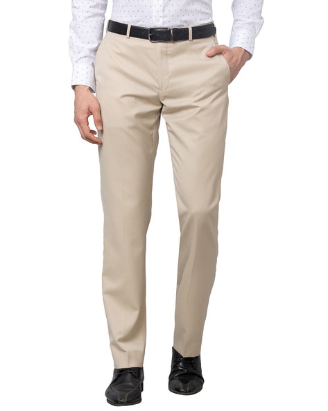 Buy Park Avenue Men's Flat Front Smart Fit Medium Grey Formal Trouser at  Amazon.in