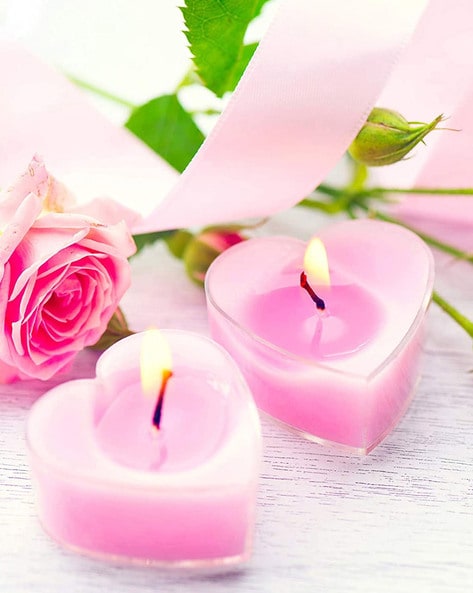 Pink hot Peach Lucite Candles