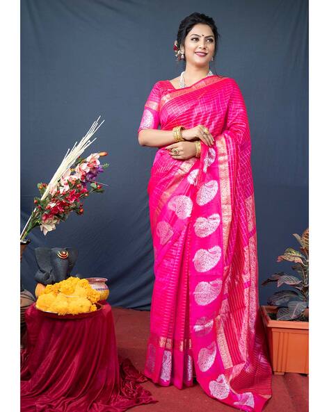 Buy the beautiful Royal Pink Paithani Saree online-Karagiri