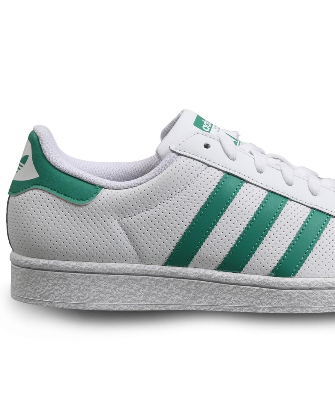 Buy Adidas Originals Men Superstar Colourblock Lace-Up Sneakers | White &  Green Color Men | AJIO LUXE