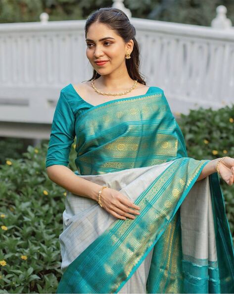 Buy Indi Inside Grey Bandhani Saree with Unstitched Blouse online