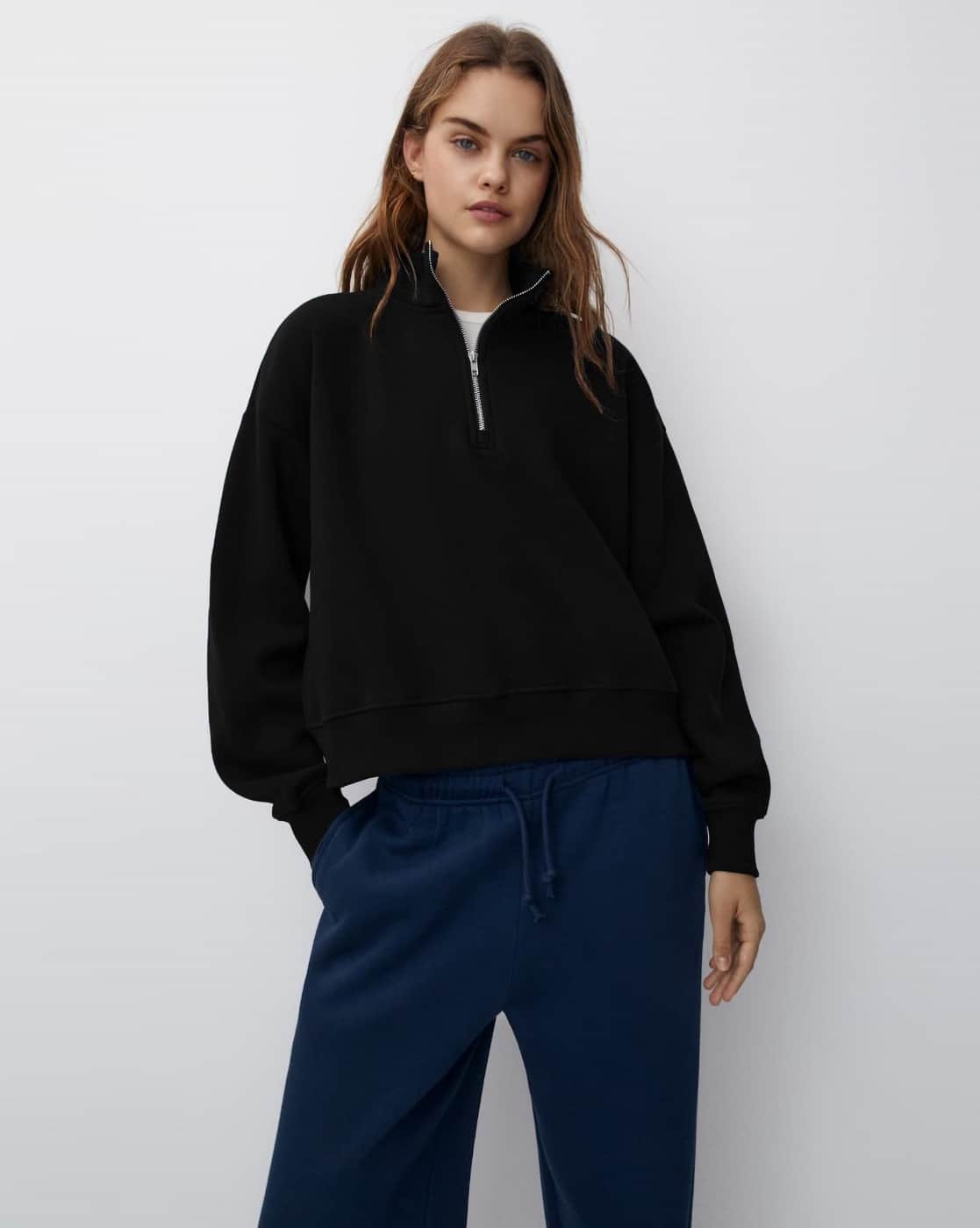 Buy MISCHIEF MONKEY Women Sweatshirt with Half-Zi Online | Ajio.com