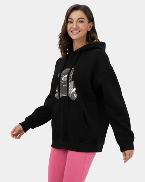 Buy Black Sweatshirt & Hoodies for Women by MISCHIEF MONKEY Online