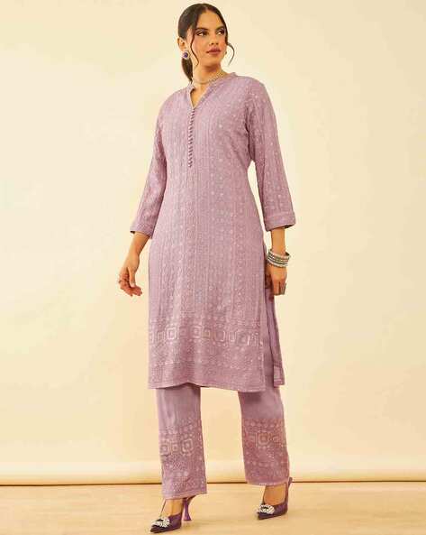 Buy Pink Kurta Suit Sets for Women by BLACK SCISSOR Online