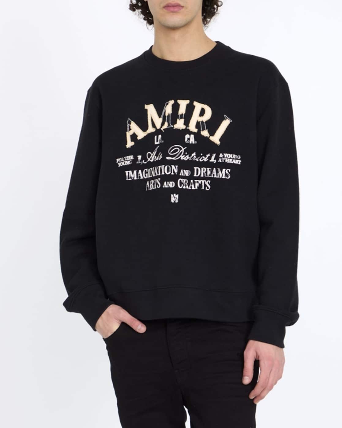Buy AMIRI Distressed Arts District Cotton Regular Fit Sweatshirt