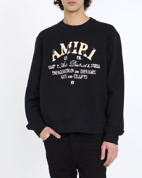 Amiri Vintage Tiger Cotton Sweatshirt in Black