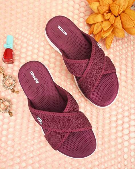 Maroon cheap flip flops