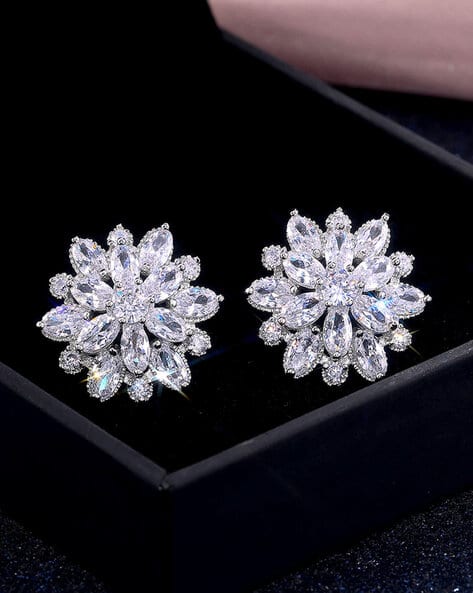 Jewels galaxy Women American Diamond Stud Earrings
