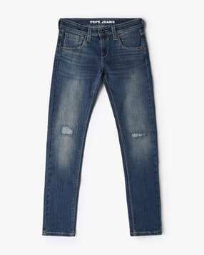 pepe jeans Boys Mid-Wash Slim Fit Distressed Jeans-picture-11