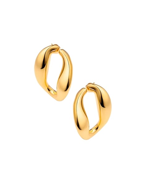 Wide Watch Link Hoop Earrings - Gold – The Hoop Station