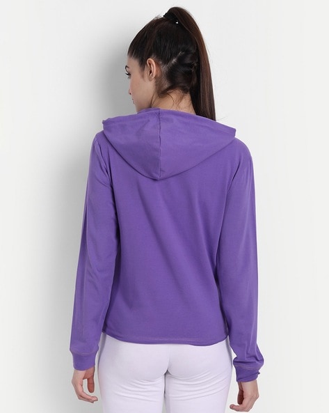 Women Oversized Fit Hoodie with Ribbed Hem