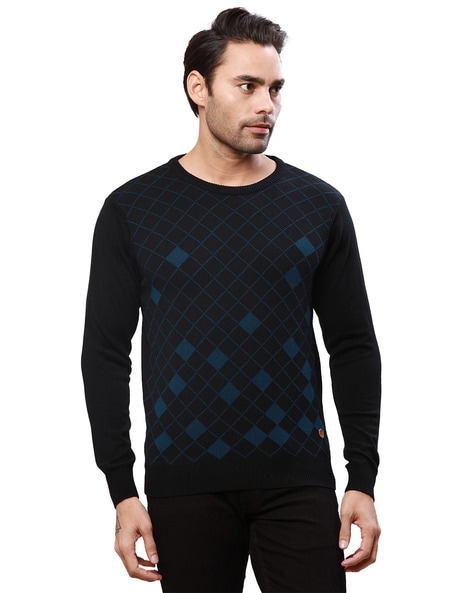 Aztec print mens online pullover