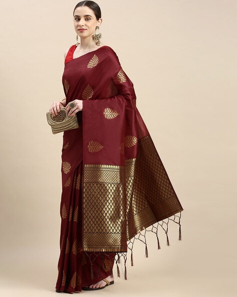 Pure Cotton Ilkal Saree in Dark Purple with Checks design (MK136)