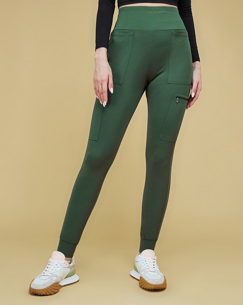 CULTSPORT Solid High Waist Straight Pants with Side Pocket