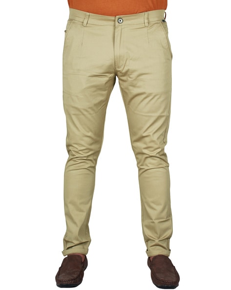 Buy celio* Dark Olive Slim Fit Trousers for Men Online @ Tata CLiQ