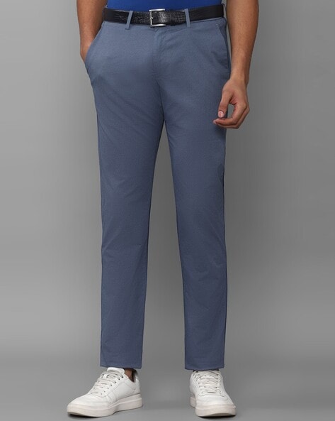 Buy Men Blue Ultra Slim Fit Solid Casual Trousers Online - 598167 | Allen  Solly