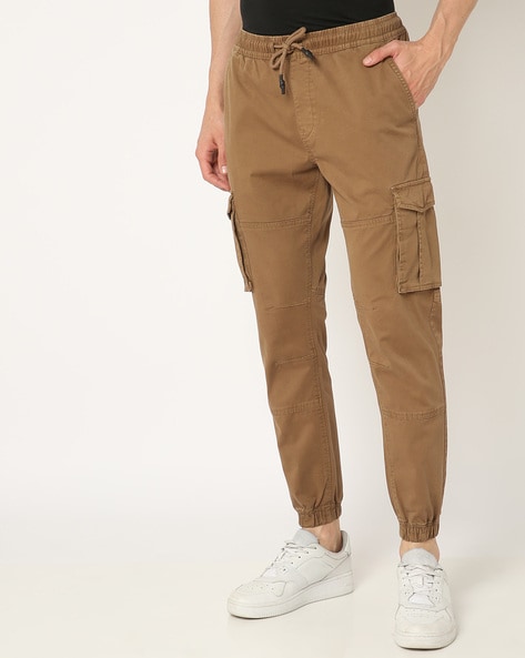 Buy John Players Men Olive Green Slim Fit Solid Cargos - Trousers for Men  6825410 | Myntra