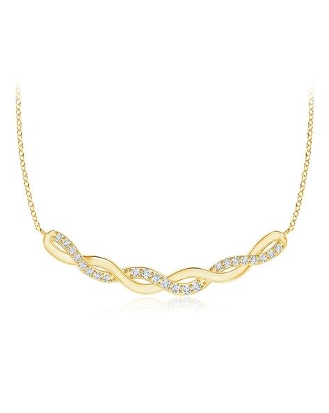 Angara Natural Diamond Cross Pendant Necklace for Women, Girls in 14K Yellow Gold (Grade-HSI2 | 1.9mm) April Birthstone Jewelry Gift for Her |並行輸入 Diamond Cross and Infinity Pendant