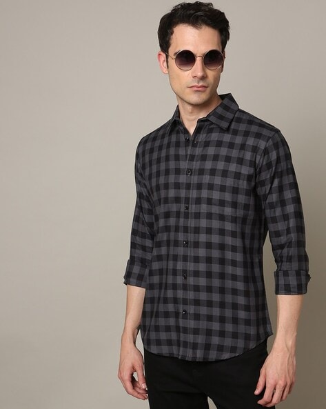 Celio Men Checked Regular Fit Shirt