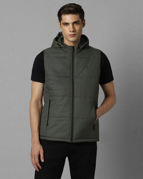 Men Quilted Regular Fit Hooded Gilet