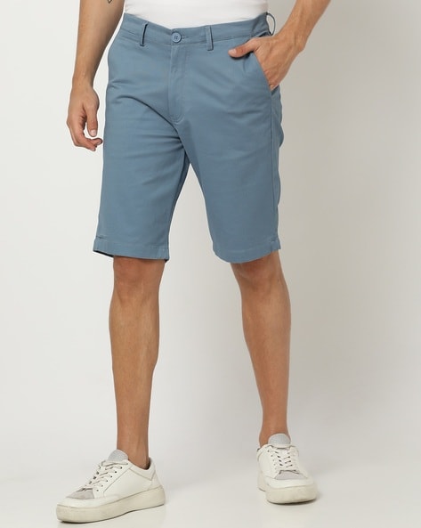 Men Slim Fit Shorts with Insert Pockets