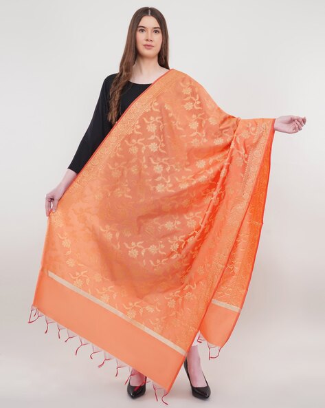Women Embellished Dupatta with Contrast Border Price in India