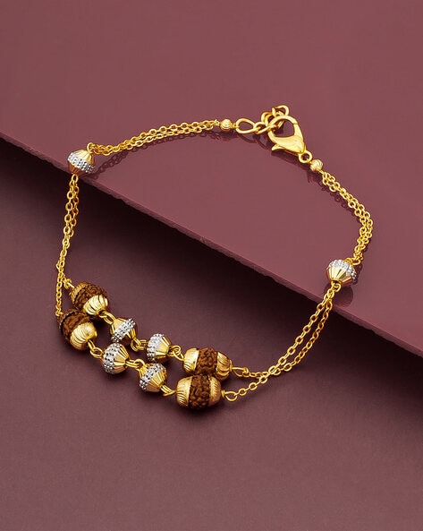 Buy Rudraksha Gold Tone Bracelet Online In India At Discounted Prices