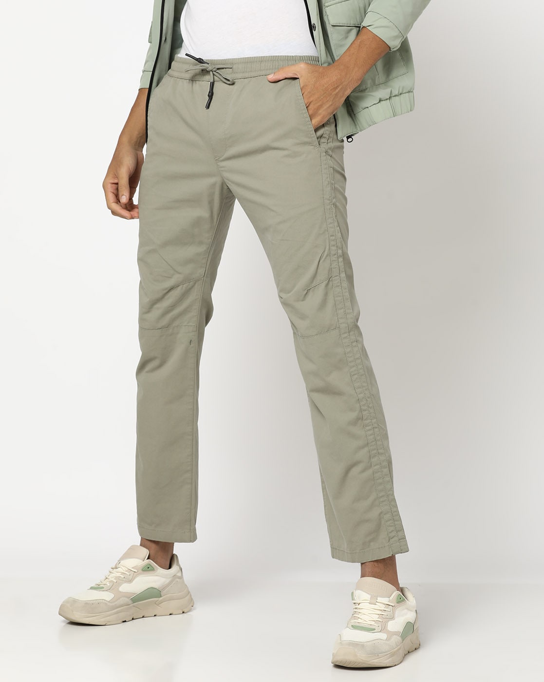 Buy Olive Green Trousers & Pants for Men by DNMX Online