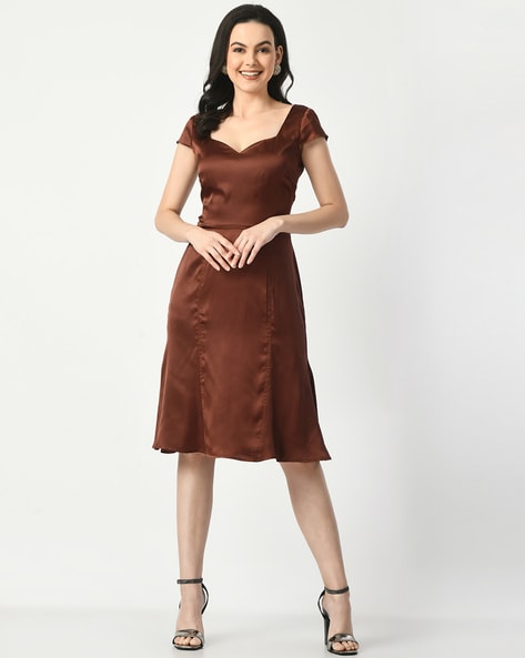 Buy Sheetal Associates Women's Half Sleeve Sweetheart Neck Bodycon Casual  Maxi Dress Black at Amazon.in