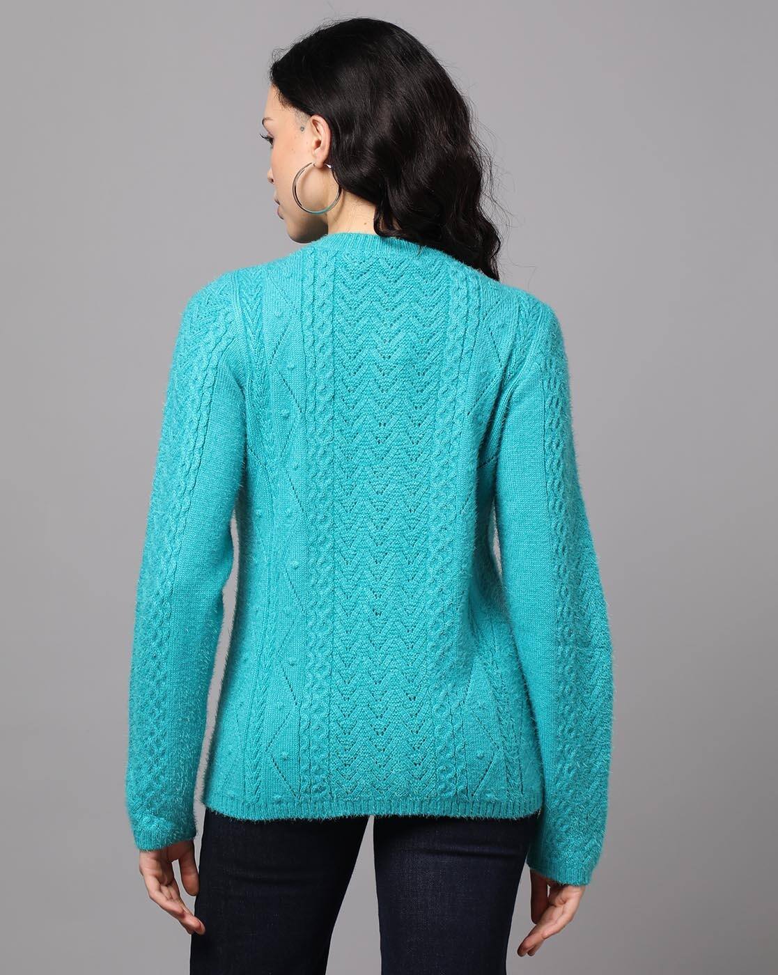 トップス Mmeeme Feather knit cami cardigan Blue Buy Blue Sweaters & Cardigans for Women by MADAME Online | Ajio.com