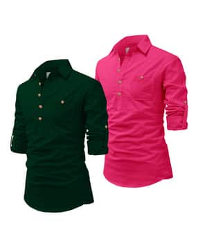 vida loca Men Slim Fit Short Kurta with Mandarin Collar-picture-26