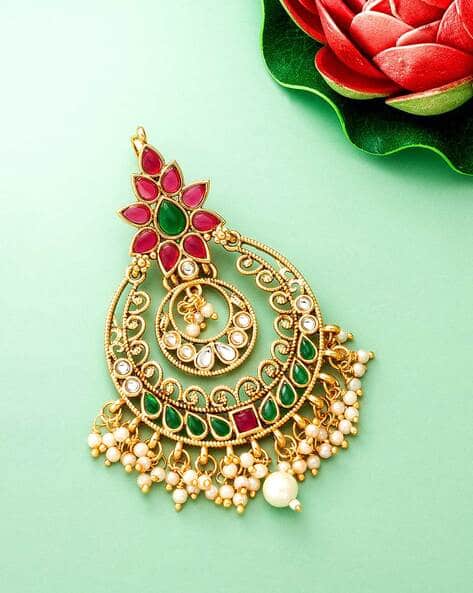 Bevogue Gold-Plated American Diamond-Studded Saree Pin