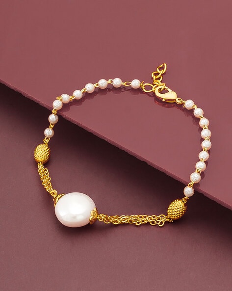 MASTOLONI - 14K Rose Gold 5.5-6MM Pink Round Freshwater Pearl Bracelet 7.5  Inches |