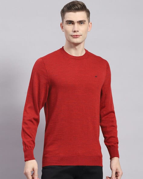 Men Regular Fit Round-Neck Pullover